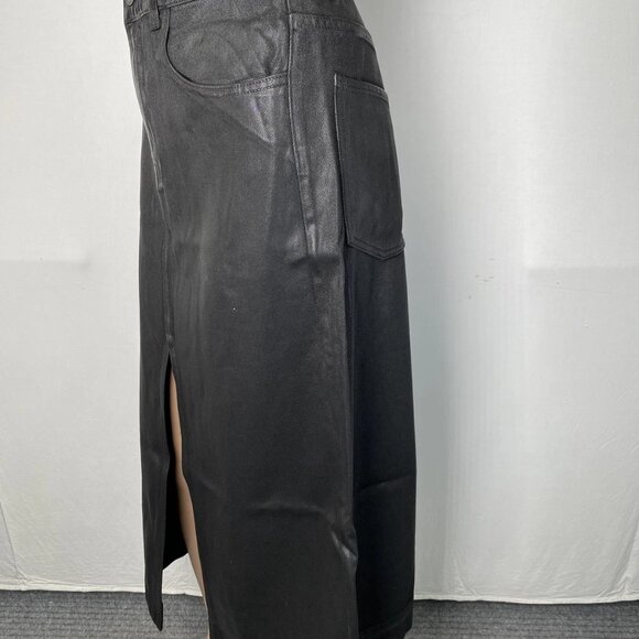 Sundance Women’s Stetten Coated Denim Midi Skirt Size 30 Black - Picture 7 of 8